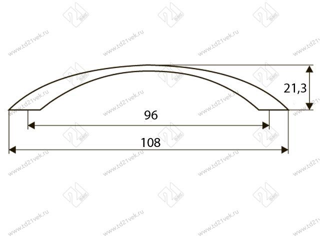 Скоба "Оскар" 5001-03/96 тонкая (мат.хром)<100/1200> 3