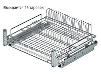 S-2033-C Сушка для посуды выдвижения в нижнюю базу 800 мм, Starax, направляющие Blum Tandem, с доводчиком, (760-780х520х185 мм), хром