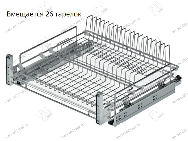 S-2033-C Сушка для посуды выдвижения в нижнюю базу 800 мм, Starax, направляющие Blum Tandem, с доводчиком, (760-780х520х185 мм), хром 2