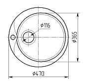 Мойка каменная Капелла d=470/380мм, глубина-165мм (Астероид) матовая МPRX 1