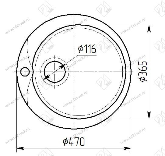 Мойка каменная Капелла d=470/380мм, глубина-165мм (Астероид) матовая МPRX 1 2