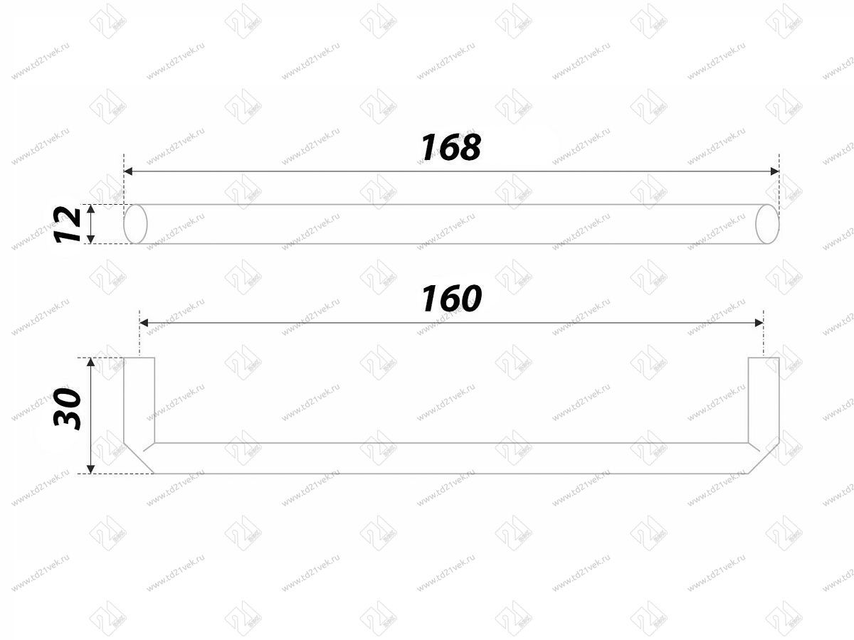 RS296BL.4/160 Ручка-скоба 160 мм , чёрный  матовый <20> 3