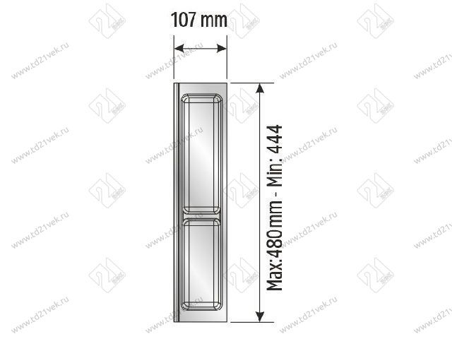 105-83-02-309 Лоток для столовых приборов Mesan TrayBond, 2 отдела,(Ш107хГ480-444хВ45) антрацит <5/80> 3