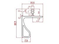 Ручка в верхнюю базу тип-3 L=4050 (4461) (белый матовый) <20>