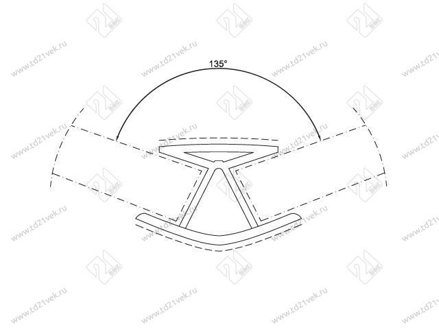 Угол для цоколя 135гр, декор алюминий <> 2
