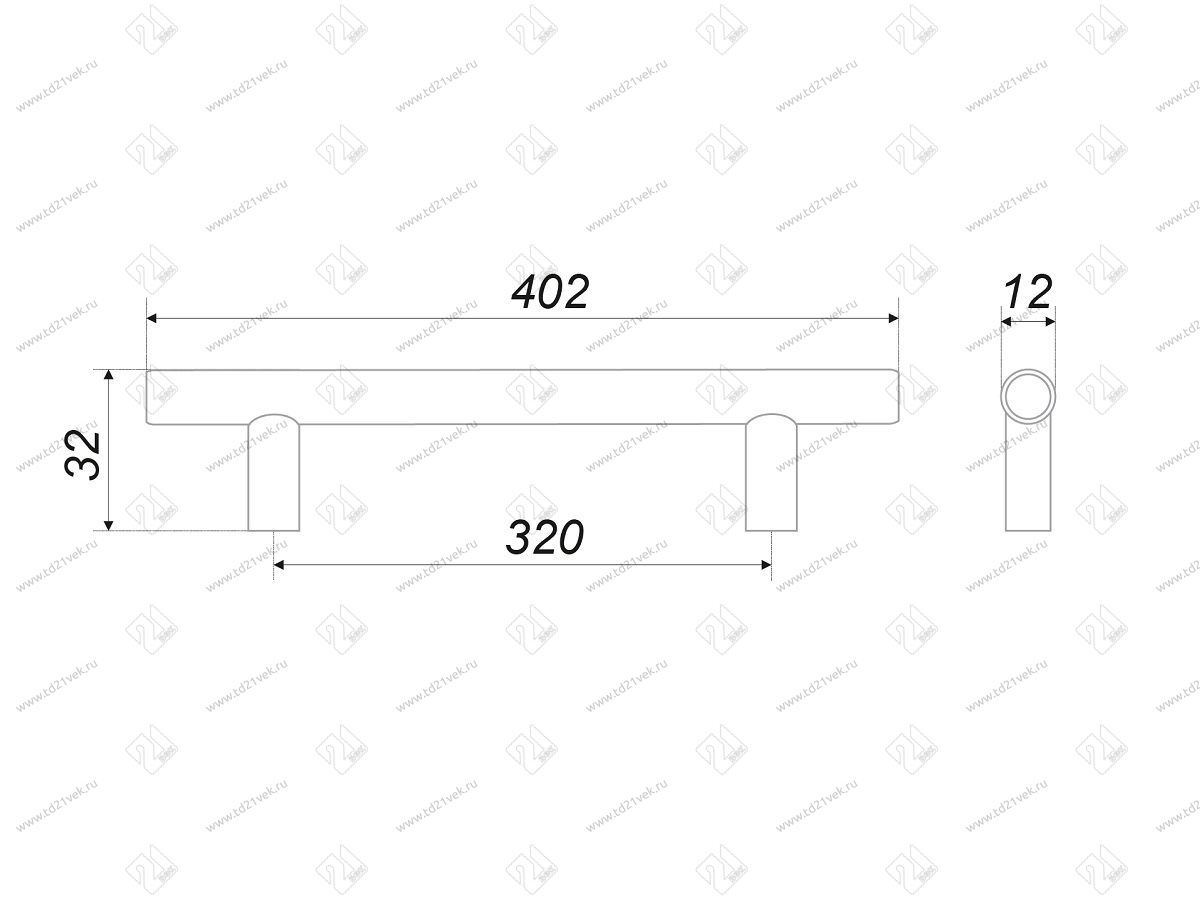 RR002CP.5/320 Ручка-рейлинг <10> 2