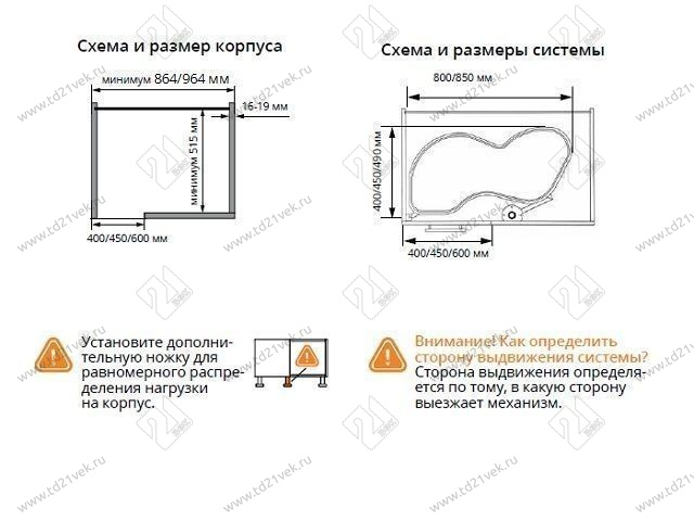 S-3013-C Волшебный угол "Лепесток" в базу 450 мм, Starax, (850х475х600 мм), левый 3