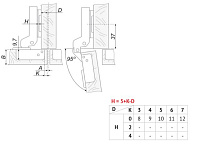 H404B21/2210 Петля Boyard мини 8 мм (чашка 26 мм) CLIP (с довод.) + планка H=0 <100>