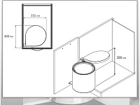 S-2253-B Мусорное ведро Waste Bin Starax 10 л (355x300x380 мм),  черное