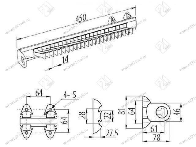 WW-KJ0101-01 Вешалка GTV, krawat j0101, алюминий <2/32> 2