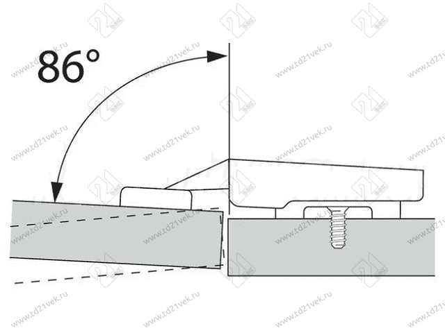 70T3553 BEGR V250 S Ограничитель на 86* угла откр. петли CLIP top BLUMOTION 110* <250> 2