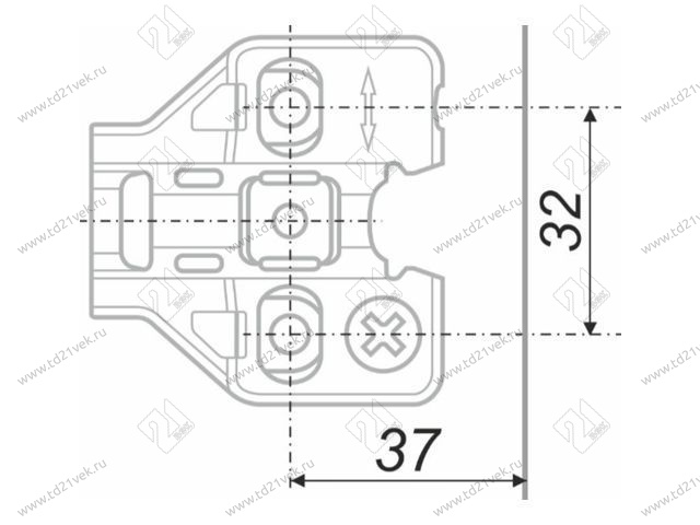 H5010 Планка с эксцент-ком для NEO (H=0 мм) <400> 2