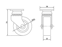 Опора колесная 311 нагрузка - 40 кг d=50, h=70 <100/500>