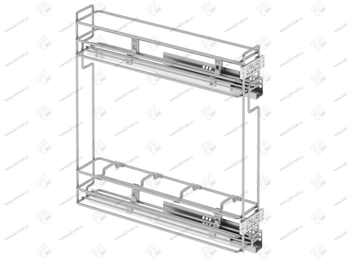 S-2421-С Бутылочница 150, Starax, 2-х ярусная, направляющие Blum Tandem, (106х475х495 мм), частичное выдвижение, правая 2