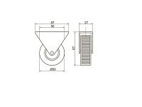 Опора колесная 106, нагрузка - 35 кг d=50, h=68 <100/300>