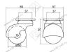 Опора колесная 208 шаровая большая нагрузка - 50 кг d=50, h=68 <100> превью 2