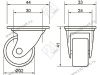 Опора колесная 339 нагрузка - 42 кг d=32, h=43 <200/500> превью 2