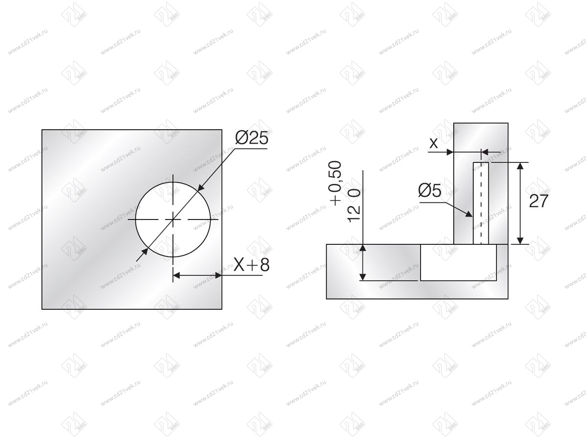 102-01-08-304 Стяжка Mesan Montefix d25*H12мм+винт d5*27мм (крем) <1000> 3