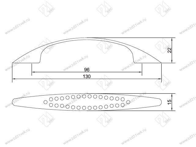 Скоба "Оскар" 5032-06/96 Ноктали  (хром)<50/400> 2