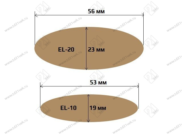 Шкант плоский EL-10 (53мм*19мм / 4мм) <1000> (коробка) 4