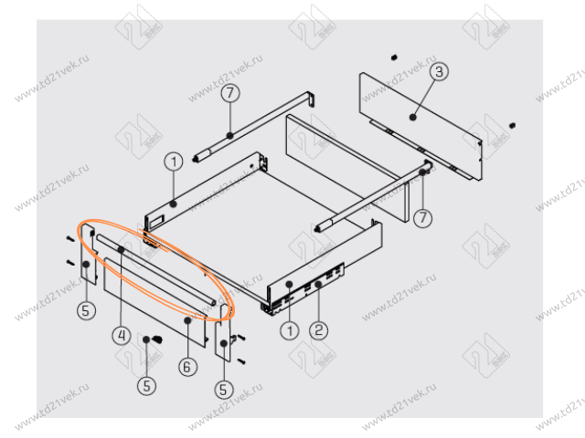 1279616011107 FLOWBOX Передний рейлинг 1200 (L1111 мм)  (белый) <12> 3