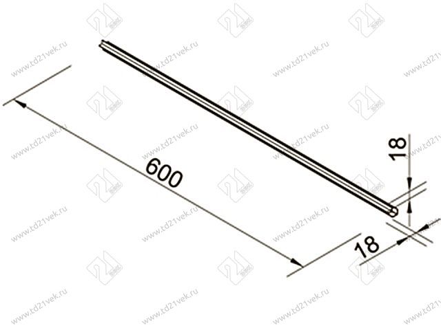 Планка угловая универс. алюм. для стеновых панелей 6 мм 1080 L=600  <100> 2