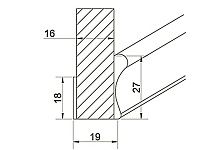 Ручка вертикальная для шкафа-купе 16 мм 2,75м (шампань) <20>