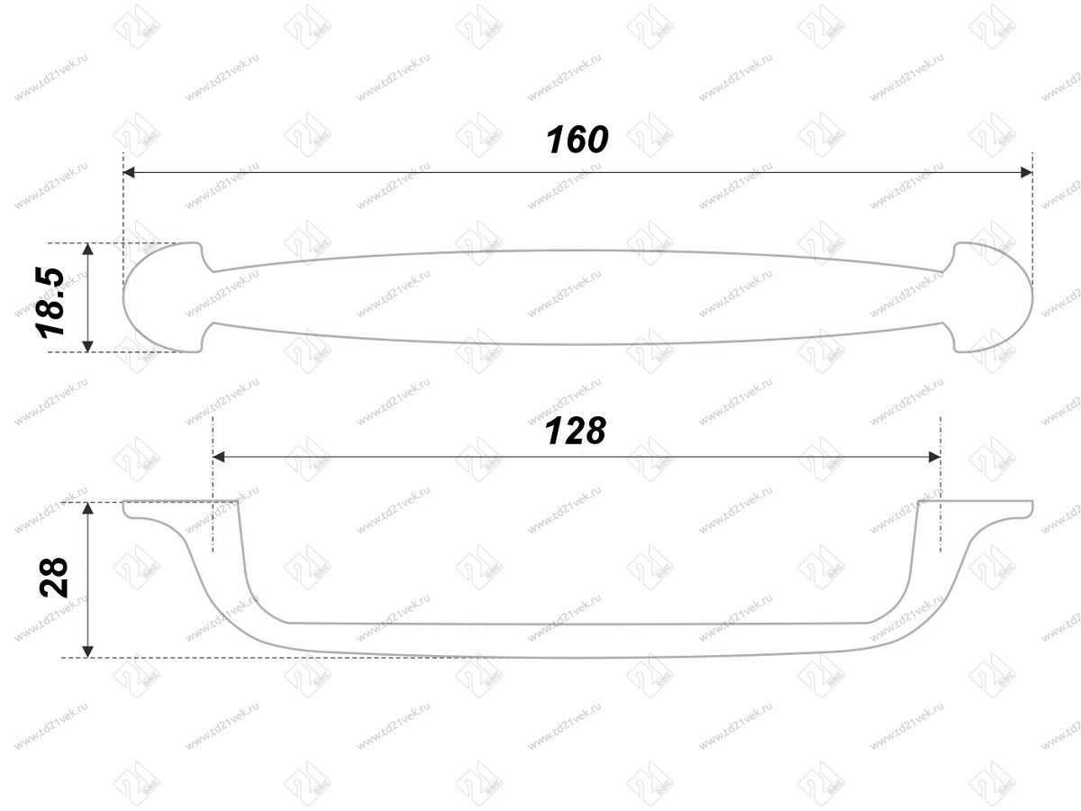 RS284BL.4/128 Ручка-скоба 128 мм , чёрный  матовый <25> 2