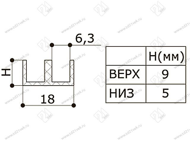 Направляющие д/стекла 2м. (беж)<100> 2