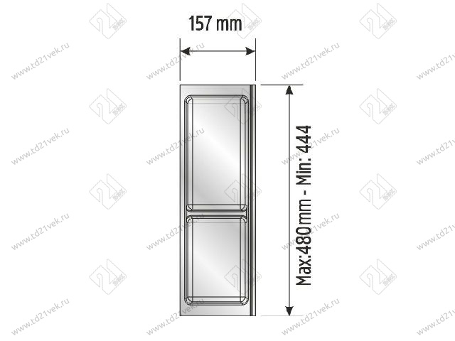 105-83-05-302 Лоток для столовых приборов Mesan TrayBond, 2 отдела,(Ш157хГ480-444хВ45) белый <5/80> 3