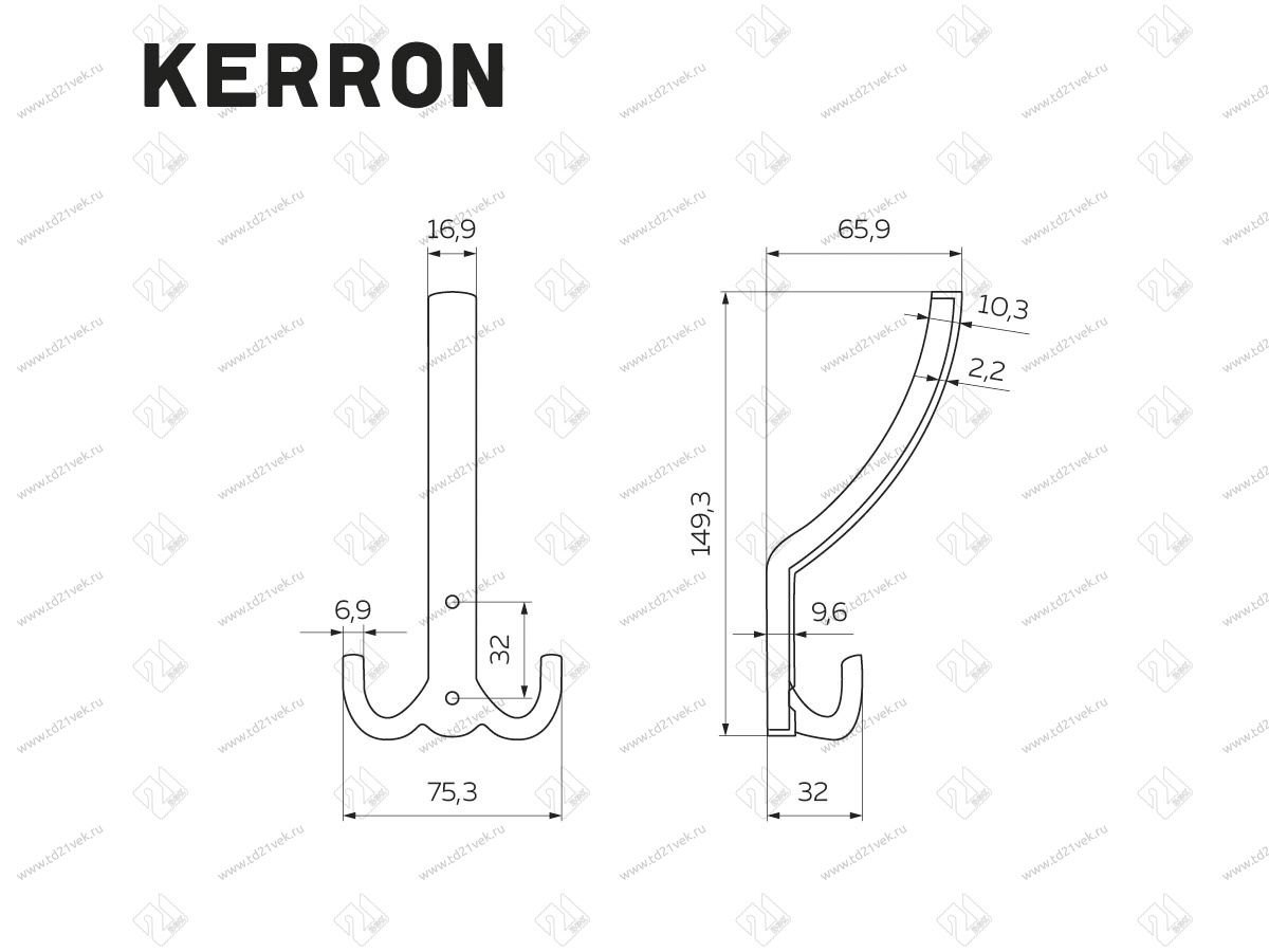 KR0071 Крючок хром <25/150> 2