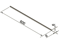 Планка торцевая алюм. для стеновых панелей 6 мм (П) 1040 L=600 <100>