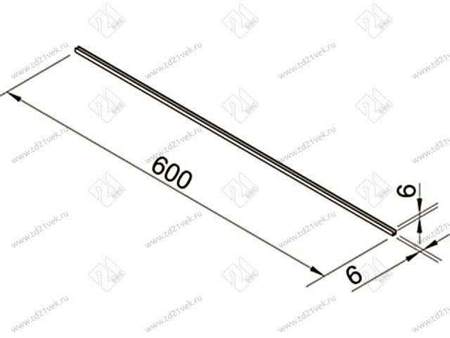 Планка торцевая алюм. для стеновых панелей 6 мм (П) 1040 L=600 <100> 2