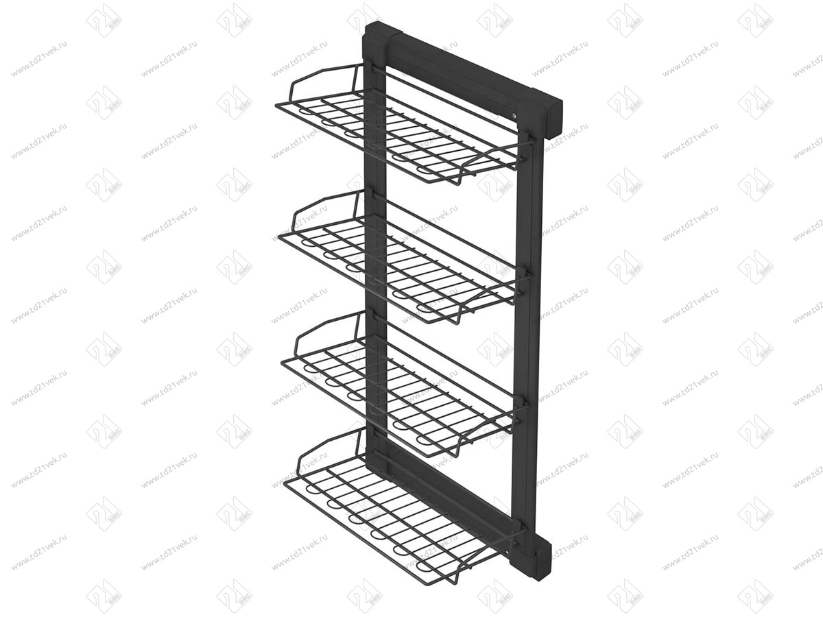 S-6742-A Выдвижная обувница, Starax, 4-х ярусная, (325х475х1000 мм), выдвижение правое, антрацит 3