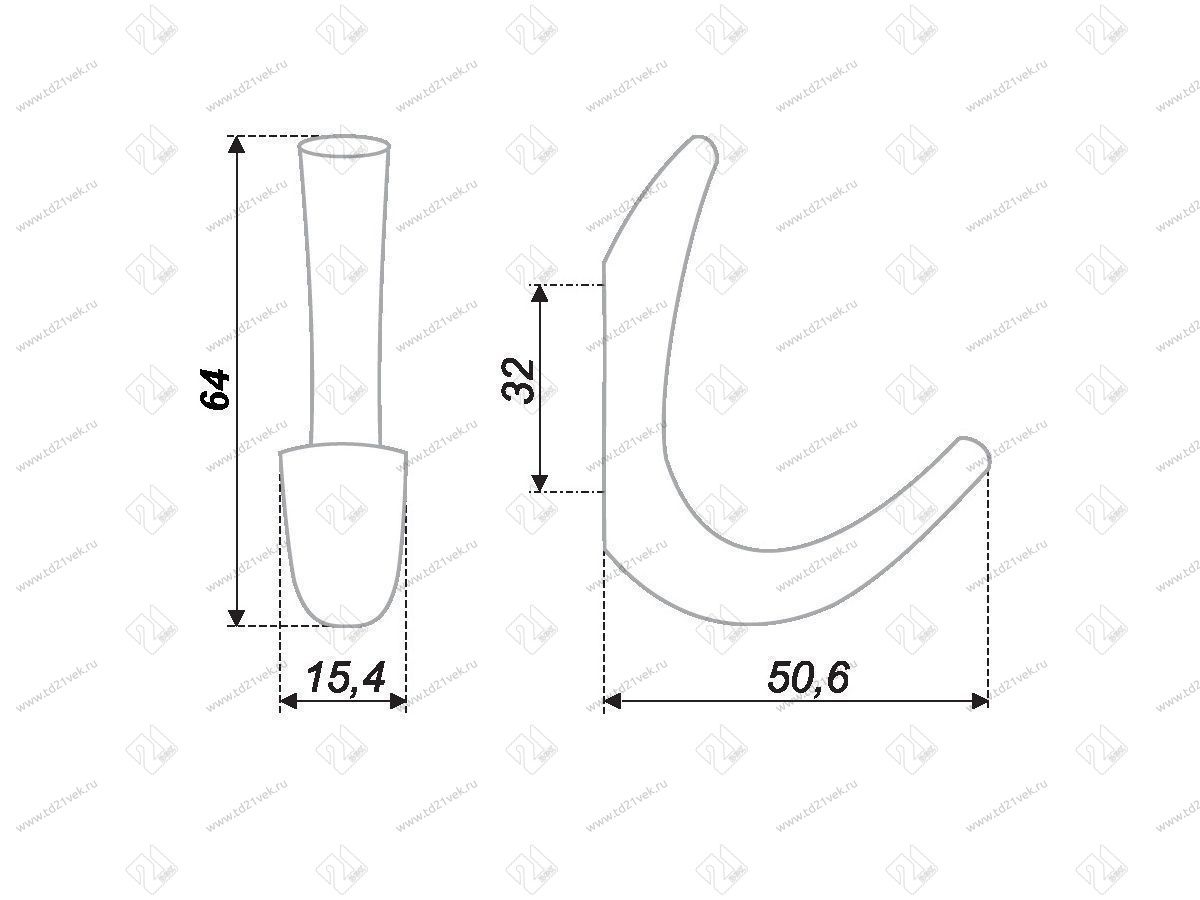 K206BL.10 Крючок мебельный черный матовый 25> 3