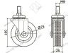 Опора колесная 352 нагрузка - 50 кг d=75, h=100 <100> превью 2