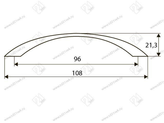 Скоба "Оскар" 5001-06/96 тонкая (хром) (ST) <100/1200> 3