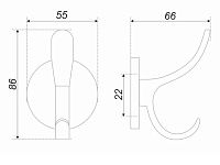 K204.06CP.8 Крючок мебельный хром <10>