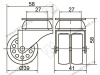 Опора колесная 125 нагрузка - 30 кг d=39, h=58 <100> превью 2