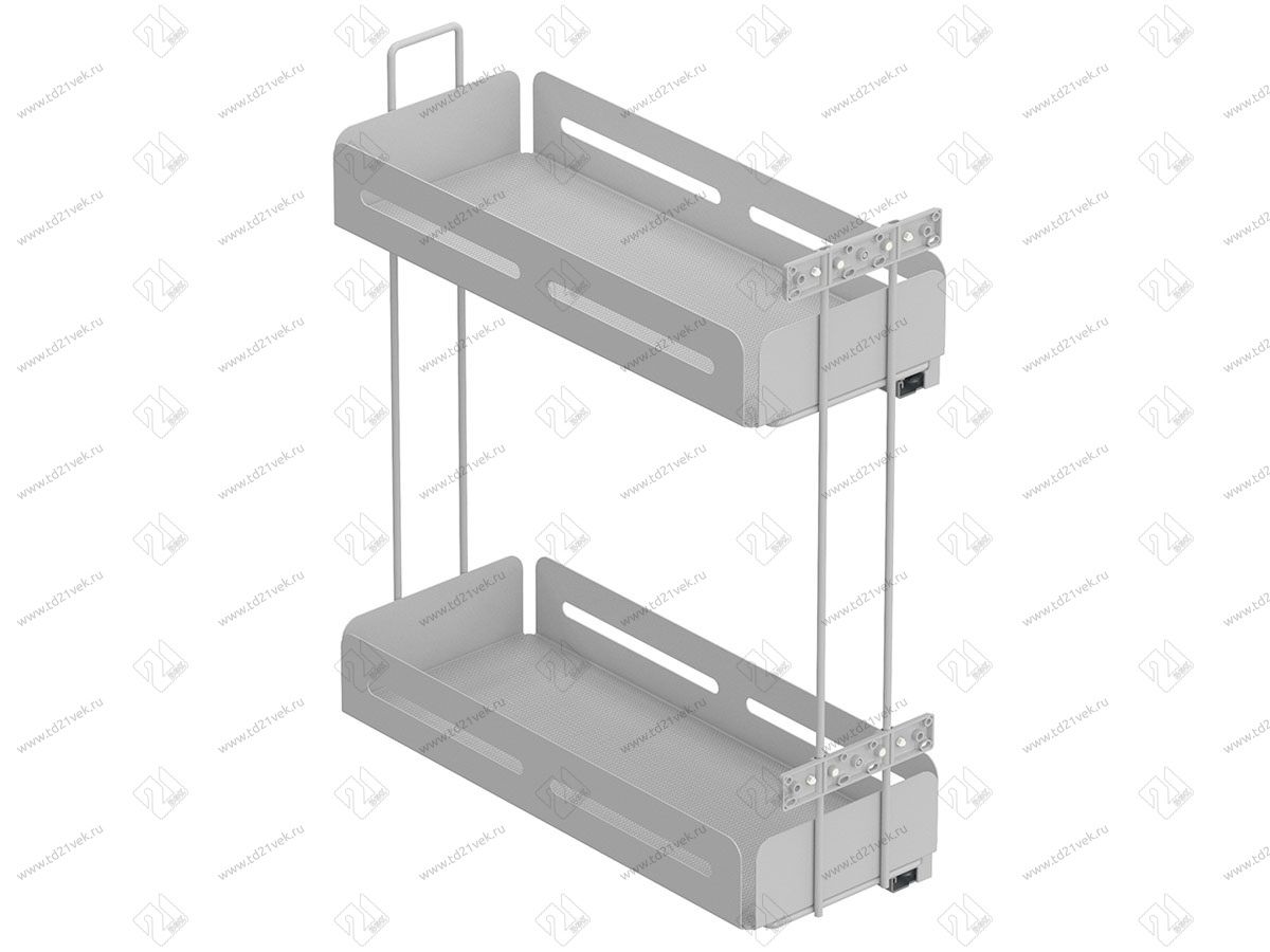 S-2444-UB-W Бутылочница Starax Unique Box, 2-х.ярусная, шир. 250 (203х475х525) направляющие Blum Tandem, выдвижение полное, правая, белая 2