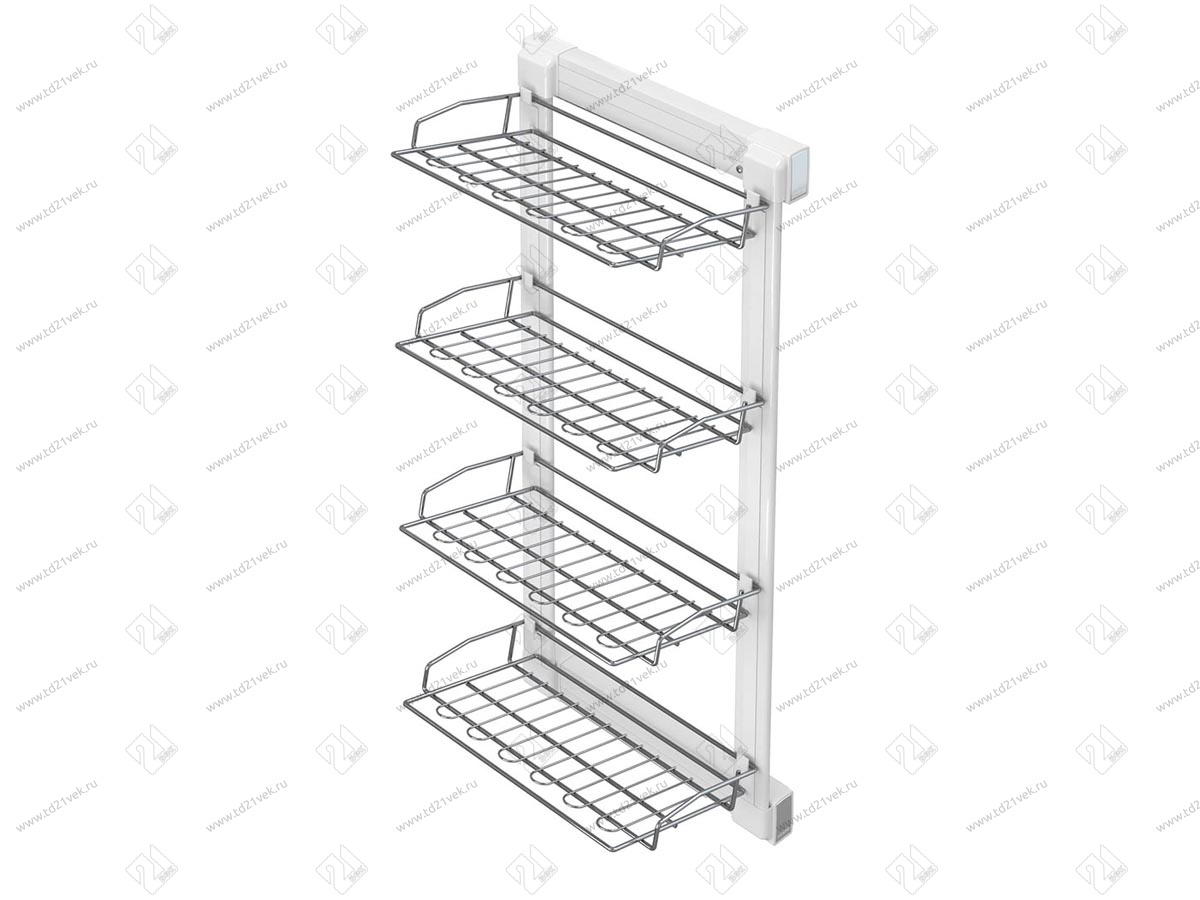 S-6742-W Выдвижная обувница, Starax, 4-х ярусная, (325х475х1000 мм), выдвижение правое, белая 3