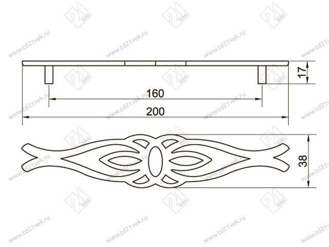 Скоба "Оскар" 5277-08/160 (бронза) <25/200> 4