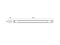 06.800.01.340 Блок питания стаб. напр. для LED, 12В, (max 60Вт), IP20, вх.180-260В, с защ. от КЗ, алюм. корп 312х18х18мм, провод 25см