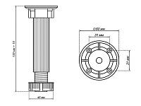 Опора кухонная Н150-170 мм, разборная, черный, нагрузка 160 кг