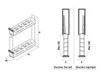 S-2661-UB-A Бутылочница Starax шир. 150 (108х475х556) Unique Box, правая, антрацит <1>