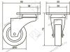 Опора колесная 331 нагрузка - 45 кг d=50, h=75 <200> превью 2