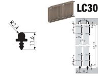 Рельс нижний врезной L-3701 (PVC), черный, 20142030102 (3м), для механизма LC 30 | LC 60