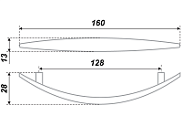 RS014SС.4/128 Ручка-скоба S1460/128 сатиновый хром <25>