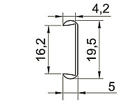 Профиль накладной U16, вишня оксфорд 57a15 <200 м>