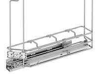 S-2606-C Бутылочница 150, Starax, 45 градусов, 2-х ярусная, направляющие Blum Tandem, (106х465х495 мм), полное выдвижение, левая, хром